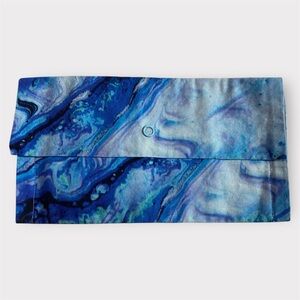 Handmade Blue Watercolor Fabric Snap Closure Multipurpose Makeup Stash Bag